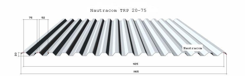 Aluminium profielplaat TRP 20-75 Aluminium profielplaat TRP 20-75